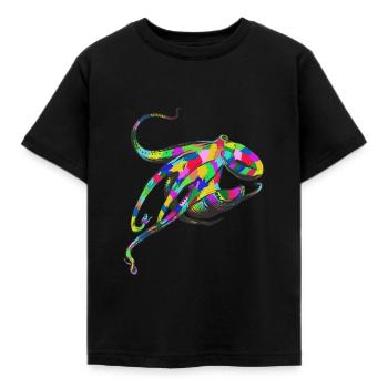 Octopus Colorful Octopus Ocean Sea Squid Ink - Kids' T-Shirt - black - Front - AI Model Kid Female (0cm)