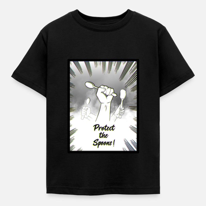 save the spoons - Kids' T-Shirt - black
