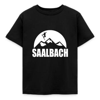 SAALBACH - Kinder T-Shirt - Schwarz - Vorne - AI Model Kid Female (0cm)
