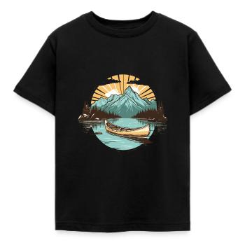 Canoe Canadian Boat Outfit pour les canoéistes pagayeurs - T-shirt Enfant - noir - Devant - AI Model Kid Female (0cm)