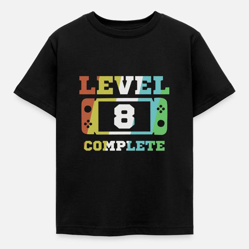 8. Geburtstag Level 8 complete Geschenk - Kinder T-Shirt - Schwarz
