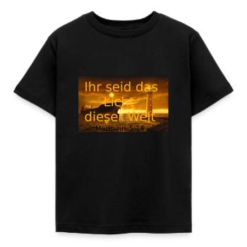 das Licht dieser Welt - Kinder T-Shirt - Schwarz - Vorne - AI Model Kid Female (0cm)