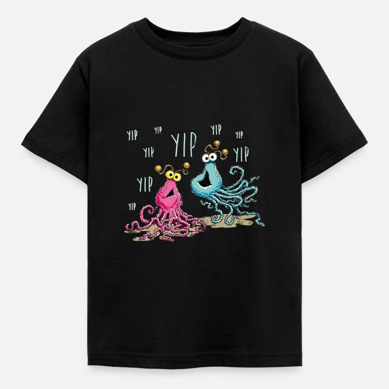 Sesamstraße Yip Yip Alien - Kinder T-Shirt - Schwarz