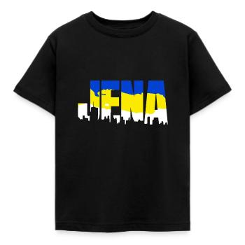 Jena Skyline Bleu Jaune Blanc - T-shirt Enfant - noir - Devant - AI Model Kid Female (0cm)