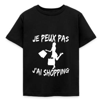 je peux pas j'ai shopping - T-shirt Enfant - noir - Devant - AI Model Kid Female (0cm)