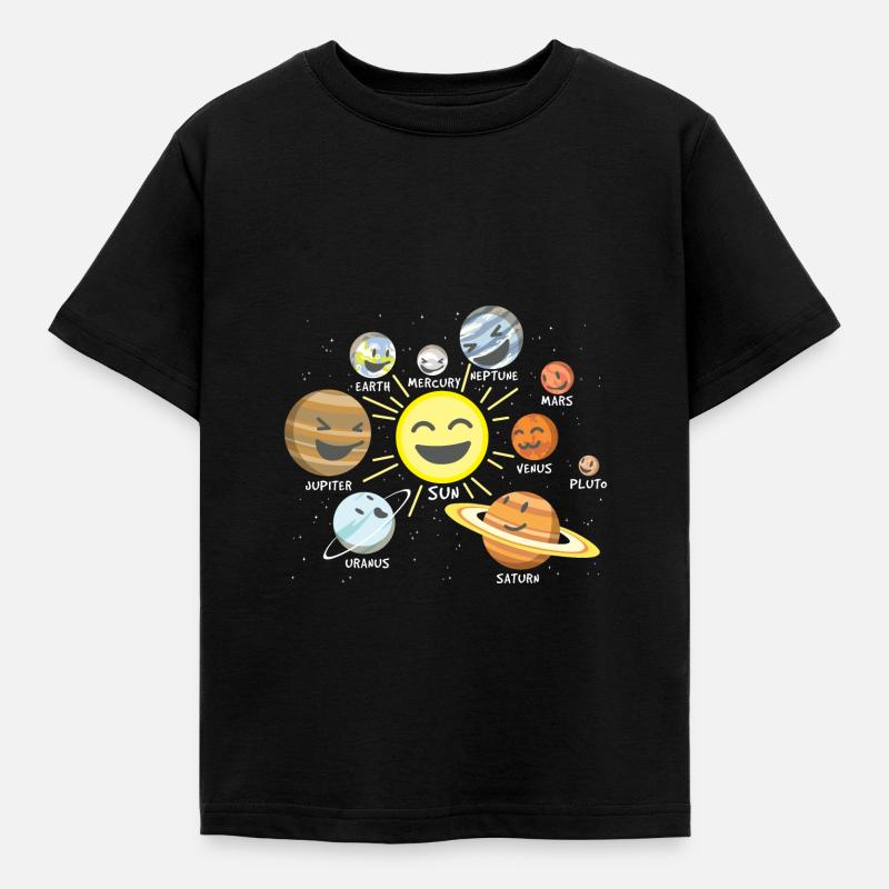 Sonnensystem - Kinder T-Shirt - Schwarz