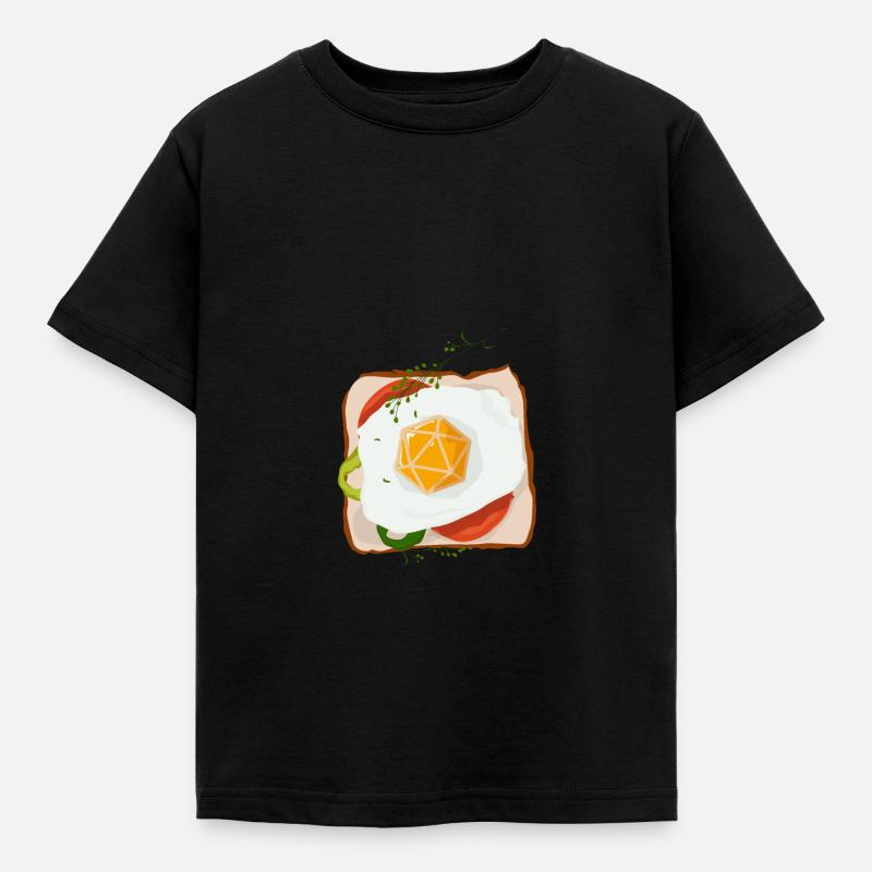 Polyédrique D20 Dice Egg Sandwich RPG de table - T-shirt Enfant - noir