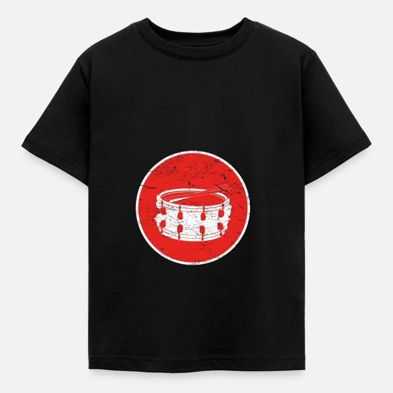 Gift drums drum drum - Kids' T-Shirt - black