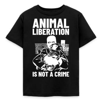 La libération animale n'est pas un crime (blanc) - T-shirt Enfant - noir - Devant - AI Model Kid Female (0cm)