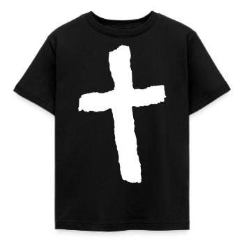 Croix chrétienne - T-shirt Enfant - noir - Devant - AI Model Kid Female (0cm)