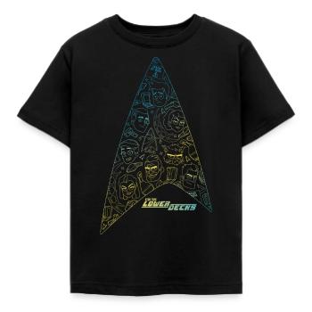 Star Trek Lower Decks Logo - Kids' T-Shirt - black - Front - AI Model Kid Female (0cm)