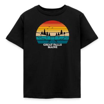 Great Falls Maine - T-shirt Enfant - noir - Devant - AI Model Kid Female (0cm)