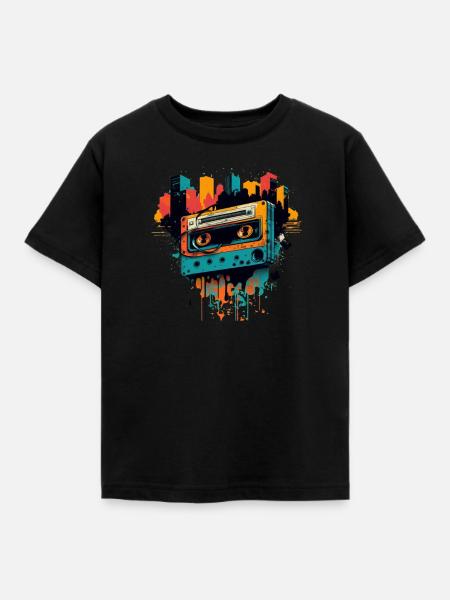 Retro Mixtape - Kinder T-Shirt - Schwarz