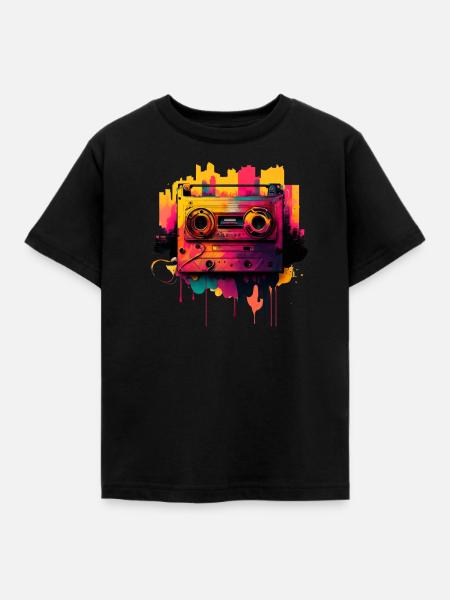 Retro Mixtape - Kinder T-Shirt - Schwarz
