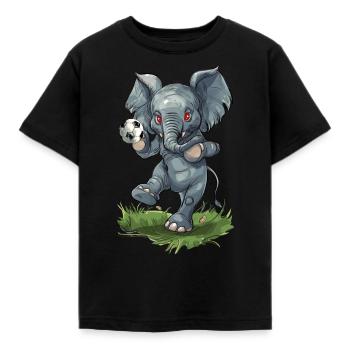Fußball Elefant Soccer ball - Kinder T-Shirt - Schwarz - Vorne - AI Model Kid Female (0cm)