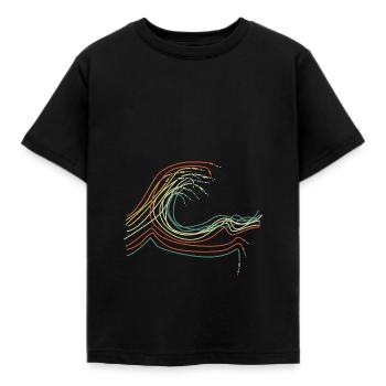Analog Synthesizer Music Producer Waveform - Kids' T-Shirt - black - Front - AI Model Kid Female (0cm)