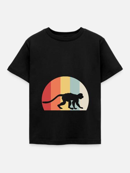 Äffchen - Kinder T-Shirt - Schwarz