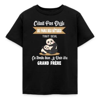 Enfant Annonce grossesse humour futur grand frère - T-shirt Enfant - noir - Devant - AI Model Kid Female (0cm)