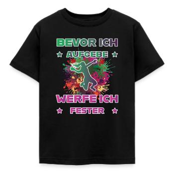 Bevor ich aufgebe schieße ich Fester - Kinder T-Shirt - Schwarz - Vorne - AI Model Kid Female (0cm)