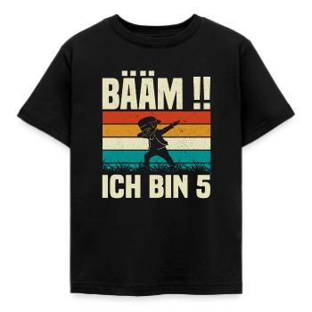 BÄÄM ich bin 5 Geburtstag - Kinder T-Shirt - Schwarz - Vorne - AI Model Kid Female (0cm)