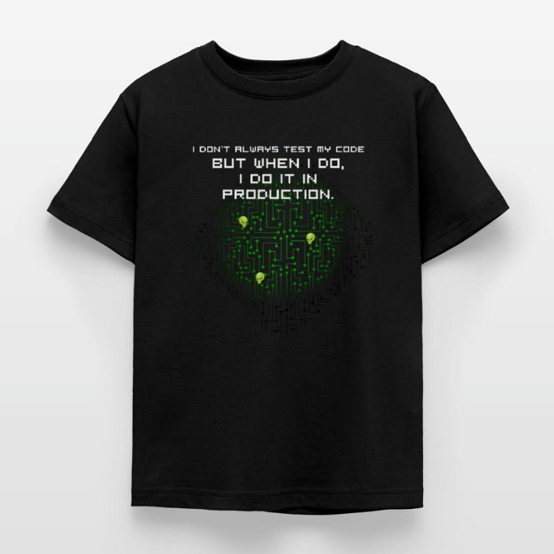 test code nerd joke spruch pc programmer geek i Kids' T-Shirt