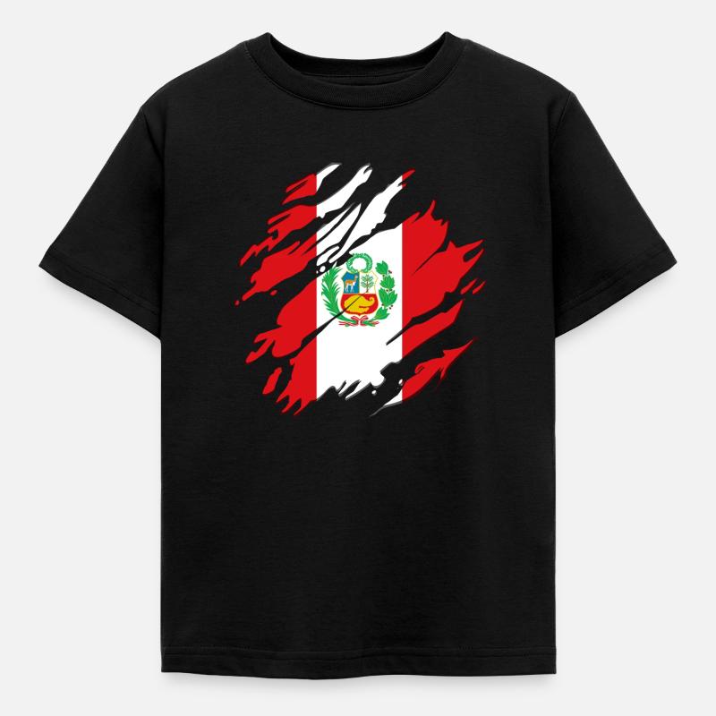 Drapeau Pérou Amérique du Sud Cusco drapeau péruvien - T-shirt Enfant - noir