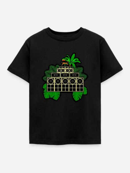 Soundsystem im Busch - Kinder T-Shirt - Schwarz