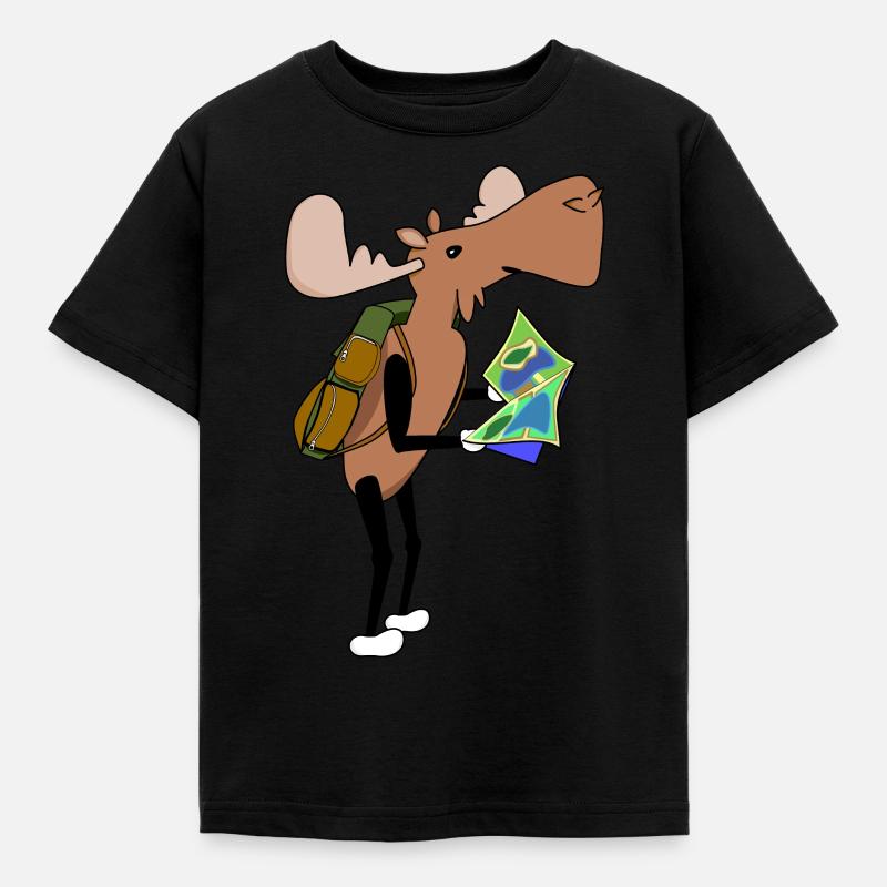 Carte de randonnée Moose Comic - T-shirt Enfant - noir