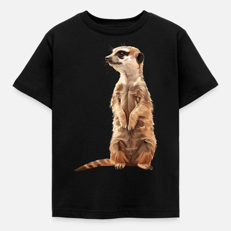 Erdmännchen - Kinder T-Shirt - Schwarz