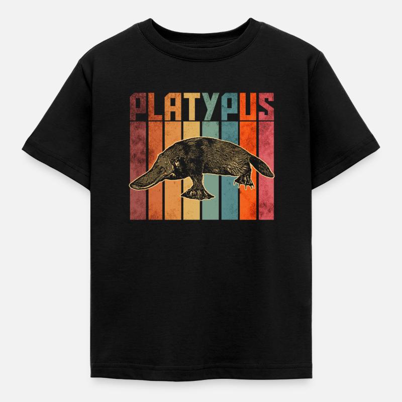Næbdyr - Børne-T-shirt - sort