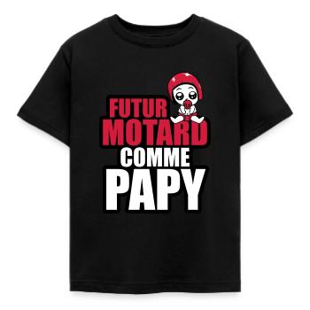 futur motard comme papy - T-shirt Enfant - noir - Devant - AI Model Kid Female (0cm)