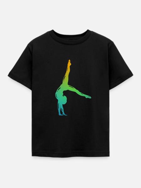 Turnerin in Farbe - Turnen - Turner - Kinder T-Shirt - Schwarz