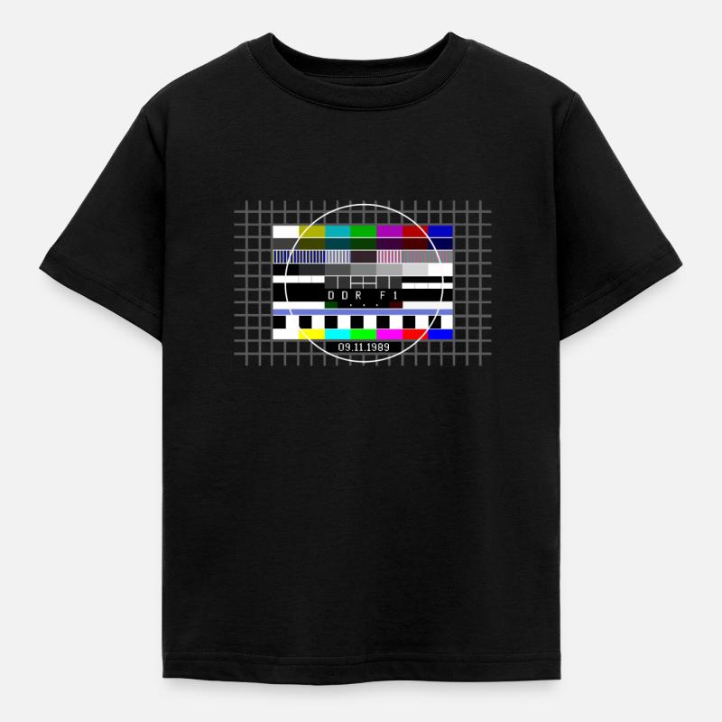 DDR Testbild zum Mauerfall mit Datum 09.11.1989 - Kinder T-Shirt - Schwarz