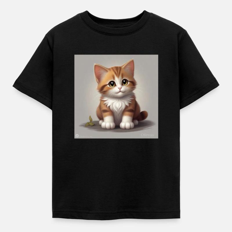 chat mignon - T-shirt Enfant - noir