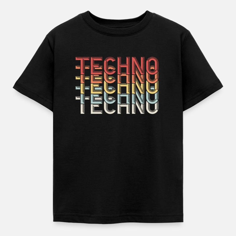 Techno Techno Techno - Kids' T-Shirt - black