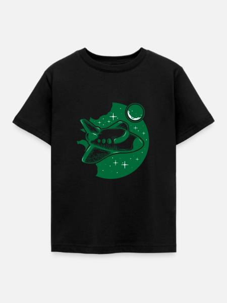 Raumschiff - Kinder T-Shirt - Schwarz