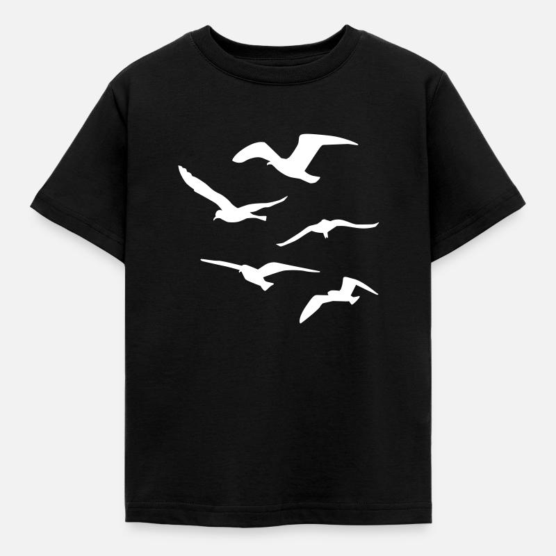 Möwen - Kinder T-Shirt - Schwarz