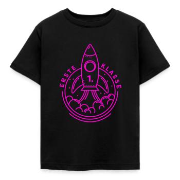 First grade, school enrollment, first graders - Kids' T-Shirt - black - Front - AI Model Kid Female (0cm)