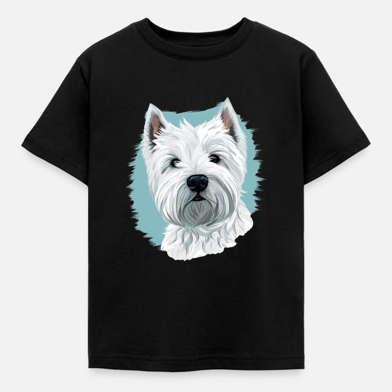 West Highland White Terrier - Børne-T-shirt - sort