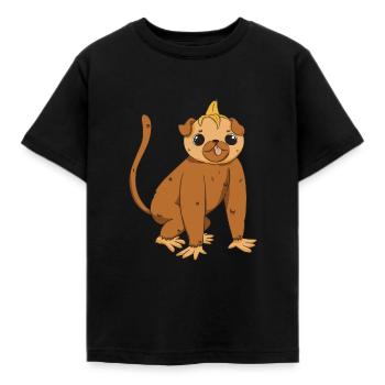 Niedlicher Affe Monkey Äffchen Cartoon Kleinkind - Kinder T-Shirt - Schwarz - Vorne - AI Model Kid Female (0cm)