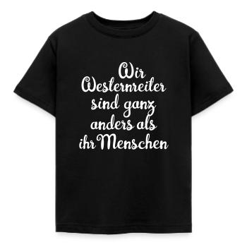 Wir Westernreiter sind ganz anders - Kinder T-Shirt - Schwarz - Vorne - AI Model Kid Female (0cm)