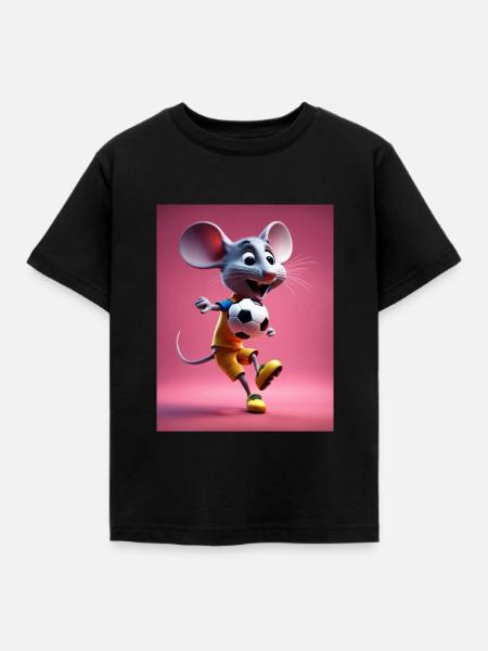 Soccer-mouse - Kids' T-Shirt - black