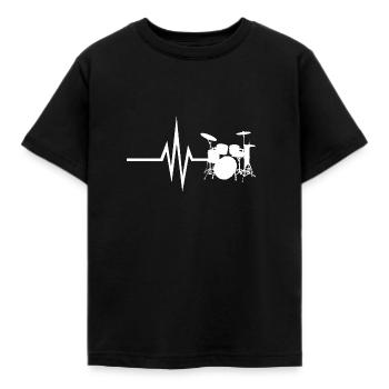 Mon cœur bat pour les percussions - Instrument - T-shirt Enfant - noir - Devant - AI Model Kid Female (0cm)