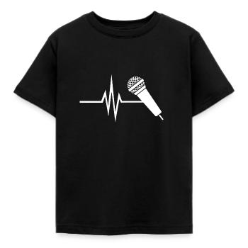 My heart beats for singing - music singing micro - Kids' T-Shirt - black - Front - AI Model Kid Female (0cm)
