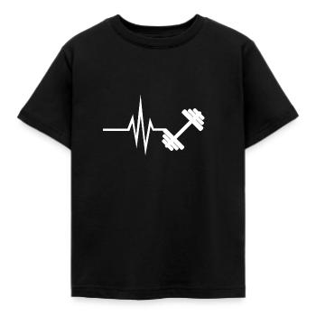 Mein Herz schlägt für Fitness - Sport Training - Kinder T-Shirt - Schwarz - Vorne - AI Model Kid Female (0cm)