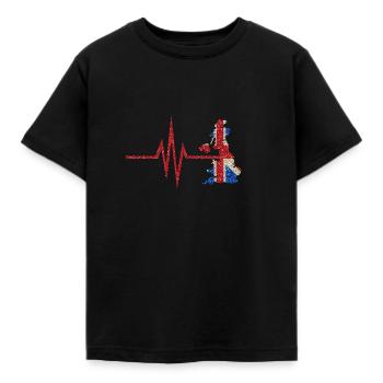 Mon cœur bat pour la Grande-Bretagne - pays d'origine - T-shirt Enfant - noir - Devant - AI Model Kid Female (0cm)