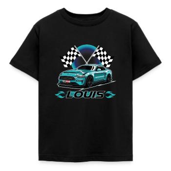 Louis Rennauto - Kinder T-Shirt - Schwarz - Vorne - AI Model Kid Female (0cm)