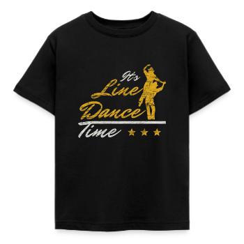 Es ist Zeit für Line Dance - Kinder T-Shirt - Schwarz - Vorne - AI Model Kid Female (0cm)