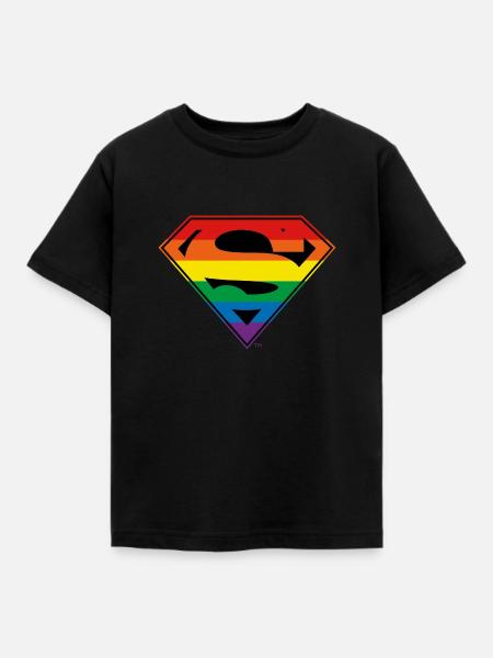 Justice League Logo arc-en-ciel Superman - T-shirt Enfant - noir