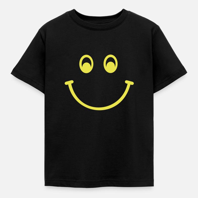 Smiley - Kinder T-Shirt - Schwarz